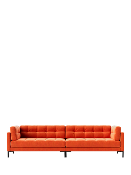 Swoon Landau Grand 4 Seater Sofa, Easy Velvet Burnt Orange
