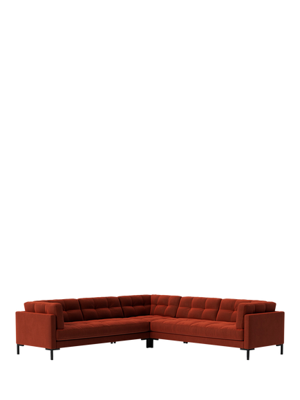 Swoon Landau 5 Seater Corner Sofa, Crushed Velvet Harissa