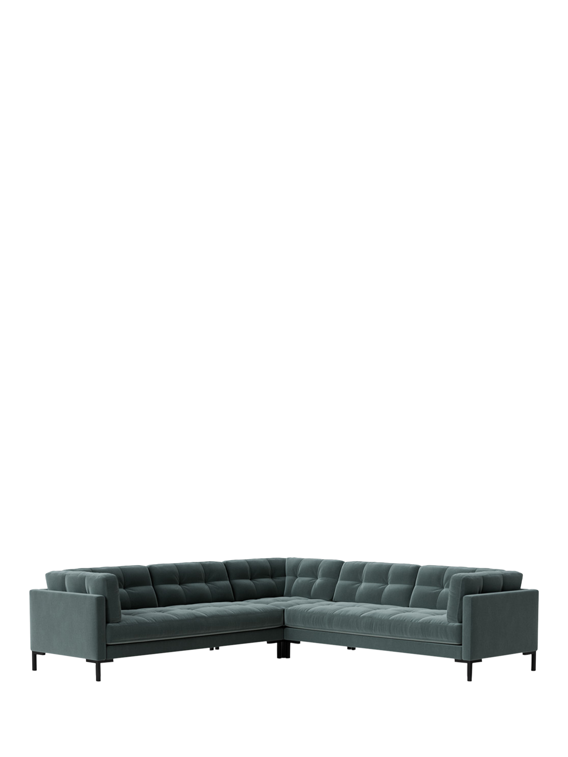 Landau Range, Swoon Landau 5 Seater Corner Sofa, Crushed Velvet Hydro