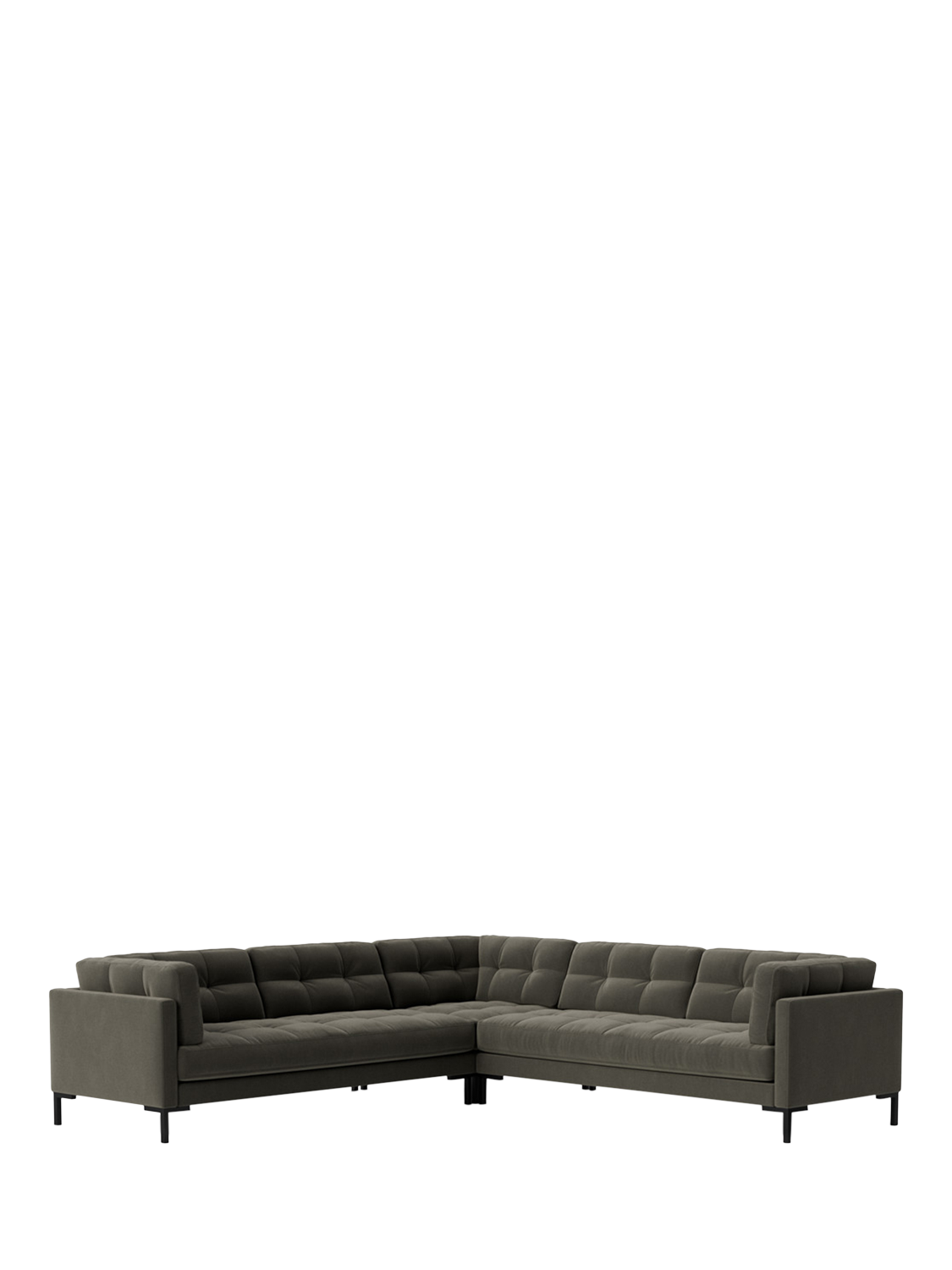 Landau Range, Swoon Landau 5 Seater Corner Sofa, Crushed Velvet Spruce