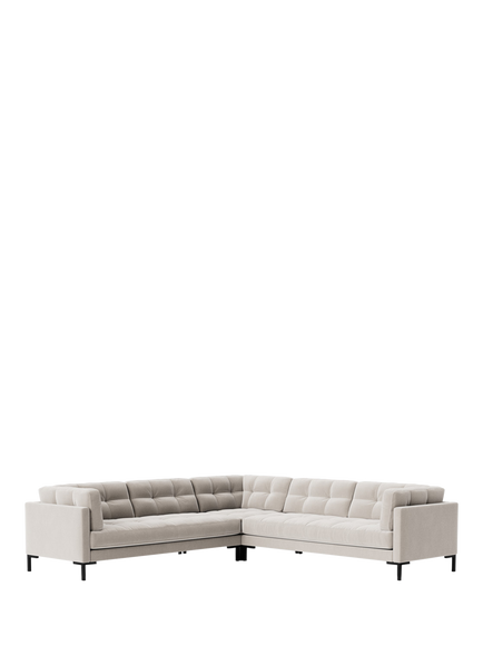 Swoon Landau 5 Seater Corner Sofa, Crushed Velvet Ecru