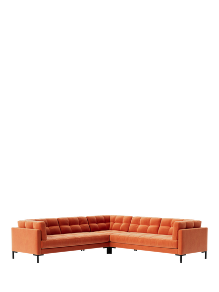 Swoon Landau 5 Seater Corner Sofa, Easy Velvet Burnt Orange