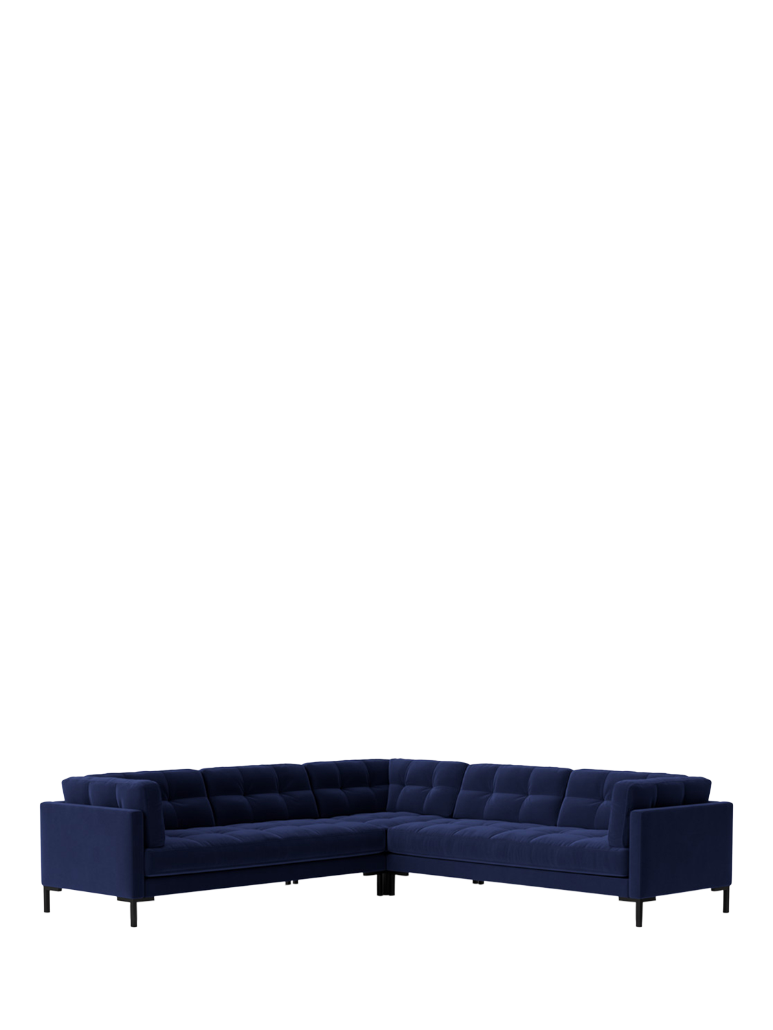 Landau Range, Swoon Landau 5 Seater Corner Sofa, Easy Velvet Ink