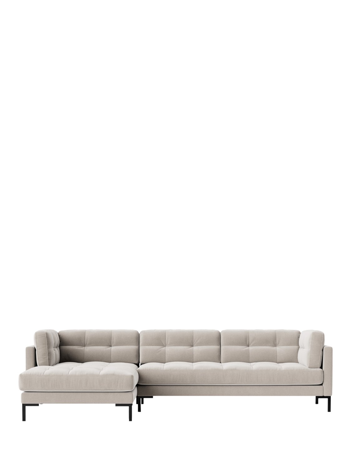 Landau Range, Swoon Landau Large 3 Seater LHF Corner End Sofa, Crushed Velvet Ecru
