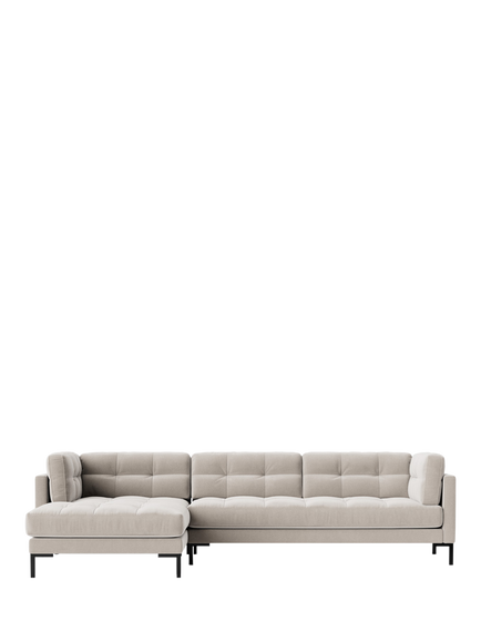 Swoon Landau Large 3 Seater LHF Corner End Sofa, Crushed Velvet Ecru