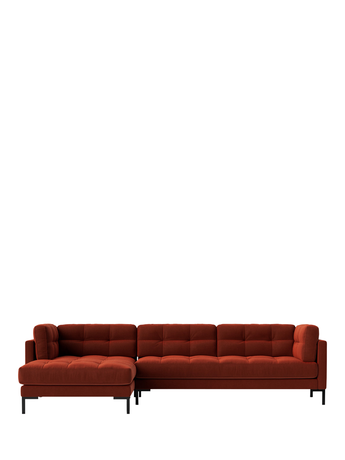 Landau Range, Swoon Landau Large 3 Seater LHF Corner End Sofa, Crushed Velvet Harissa