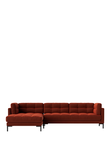 Swoon Landau Large 3 Seater LHF Corner End Sofa, Crushed Velvet Harissa