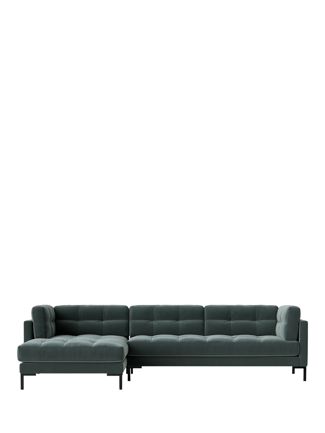 Landau Range, Swoon Landau Large 3 Seater LHF Corner End Sofa, Crushed Velvet Hydro