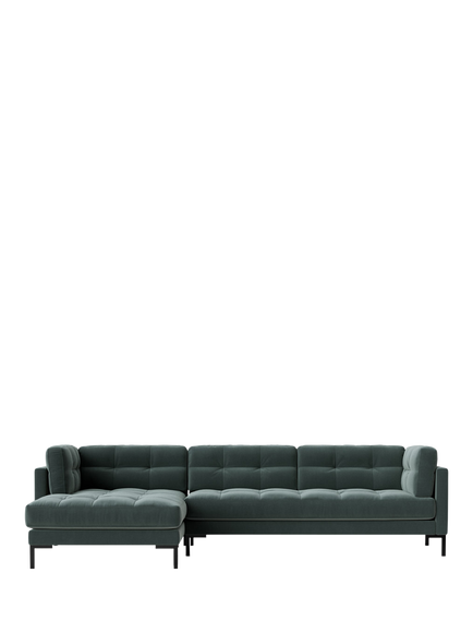 Swoon Landau Large 3 Seater LHF Corner End Sofa, Crushed Velvet Hydro