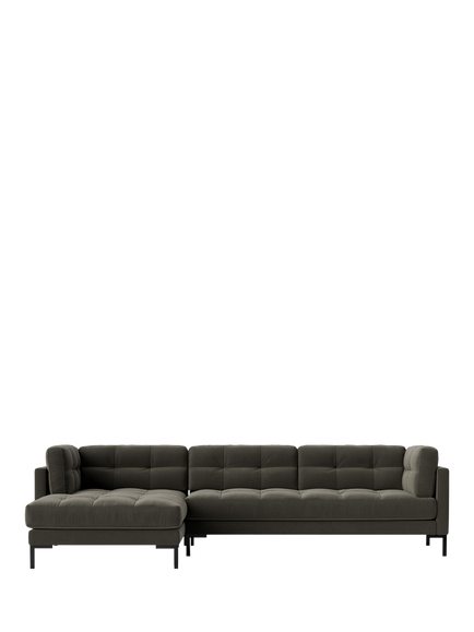 Swoon Landau Large 3 Seater LHF Corner End Sofa, Crushed Velvet Spruce