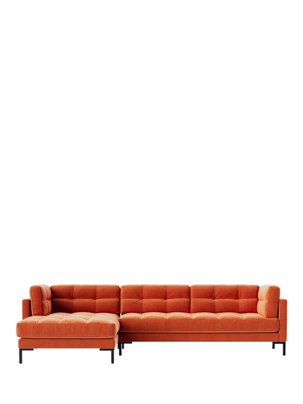 Swoon Landau Large 3 Seater LHF Corner End Sofa, Easy Velvet Burnt Orange