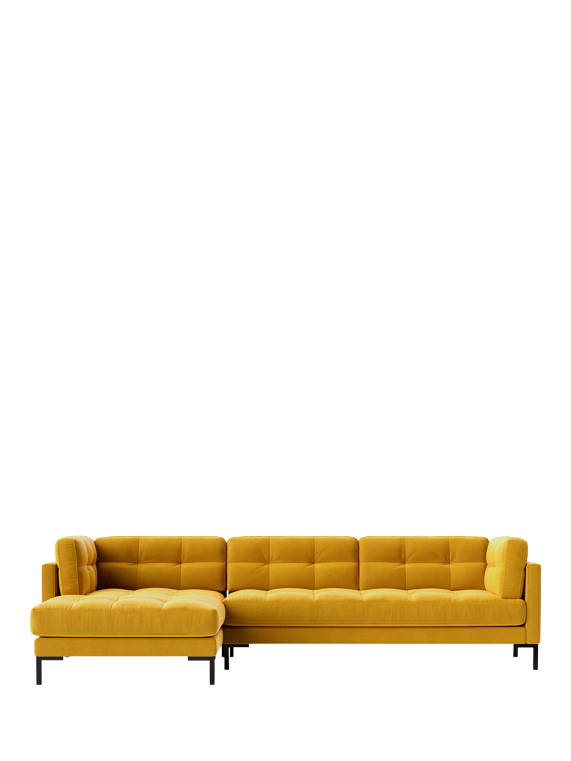 Landau Range, Swoon Landau Large 3 Seater LHF Corner End Sofa, Easy Velvet Turmeric