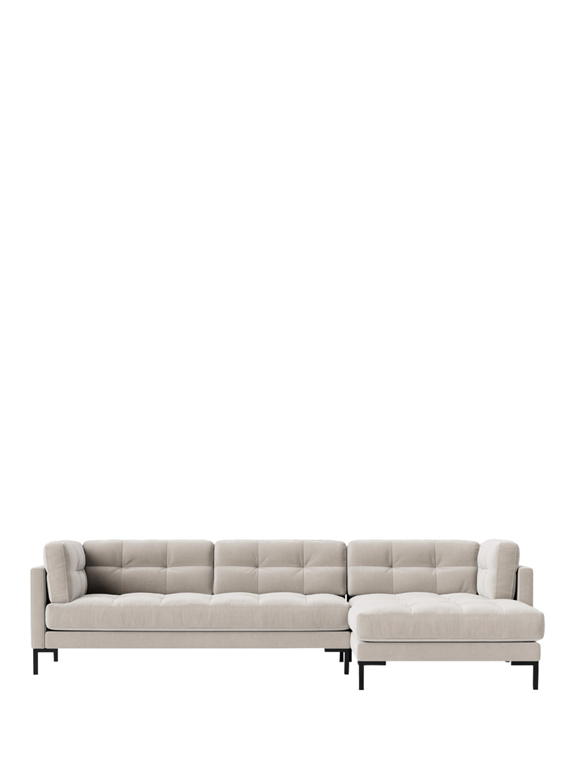 Landau Range, Swoon Landau Large 3 Seater RHF Corner End Sofa, Crushed Velvet Ecru