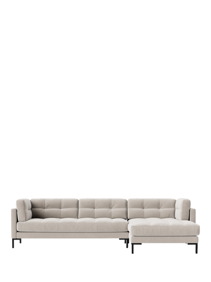 Swoon Landau Large 3 Seater RHF Corner End Sofa, Crushed Velvet Ecru