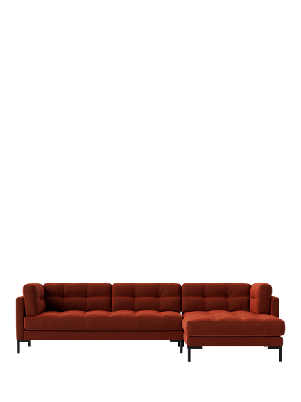 Swoon Landau Large 3 Seater RHF Corner End Sofa, Crushed Velvet Harissa