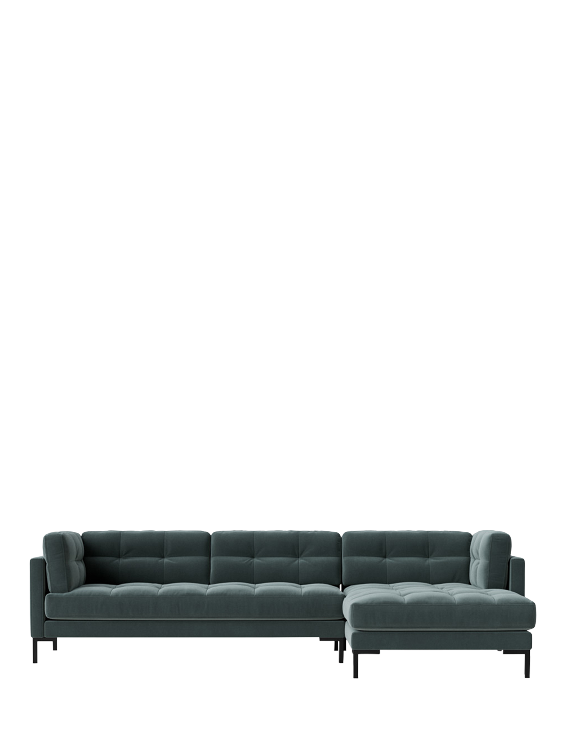 Landau Range, Swoon Landau Large 3 Seater RHF Corner End Sofa, Crushed Velvet Hydro