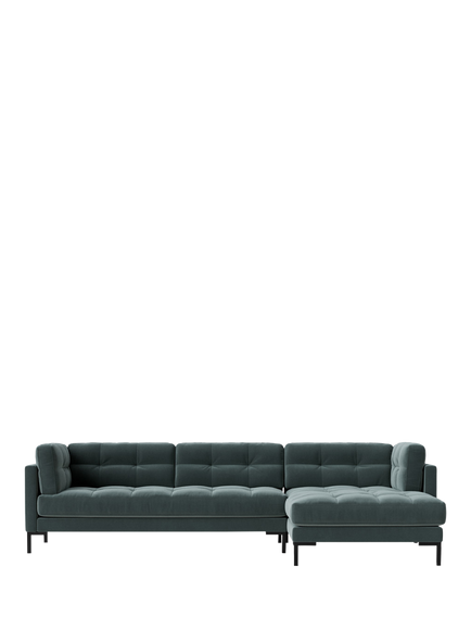 Swoon Landau Large 3 Seater RHF Corner End Sofa, Crushed Velvet Hydro