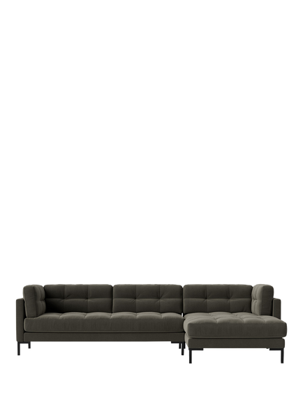 Swoon Landau Large 3 Seater RHF Corner End Sofa, Crushed Velvet Spruce
