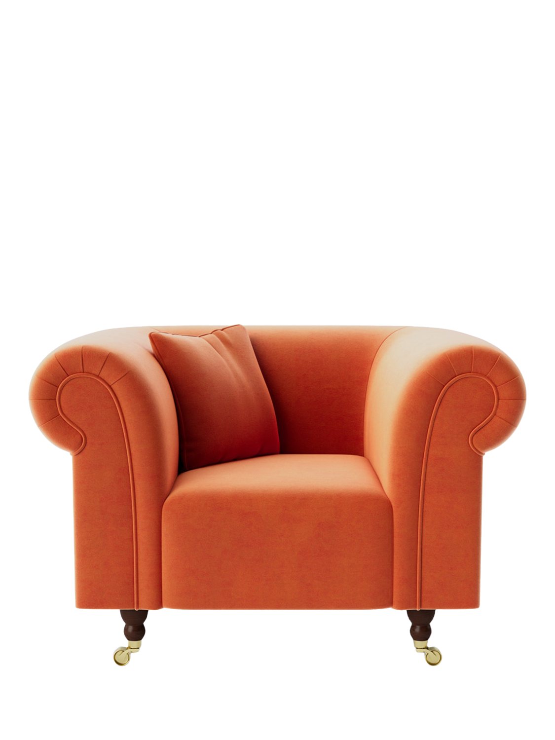 Durham Range, Swoon Durham Armchair, Easy Velvet Burnt Orange