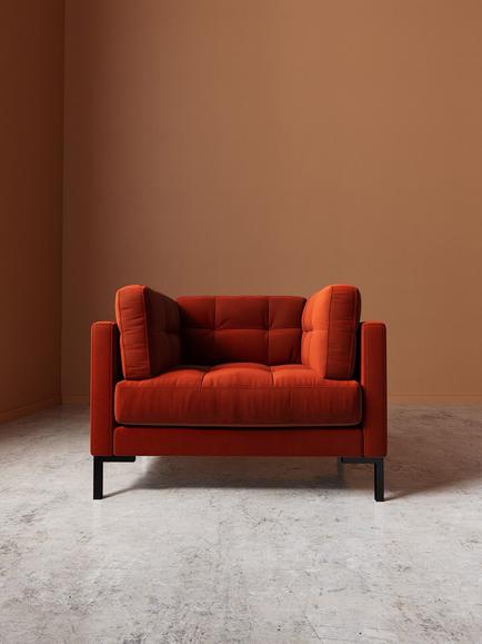 Swoon Landau Armchair - view 2, Crushed Velvet Harissa