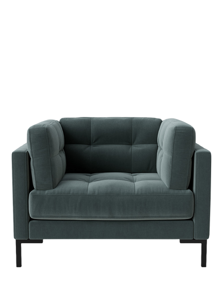 Swoon Landau Armchair, Crushed Velvet Hydro