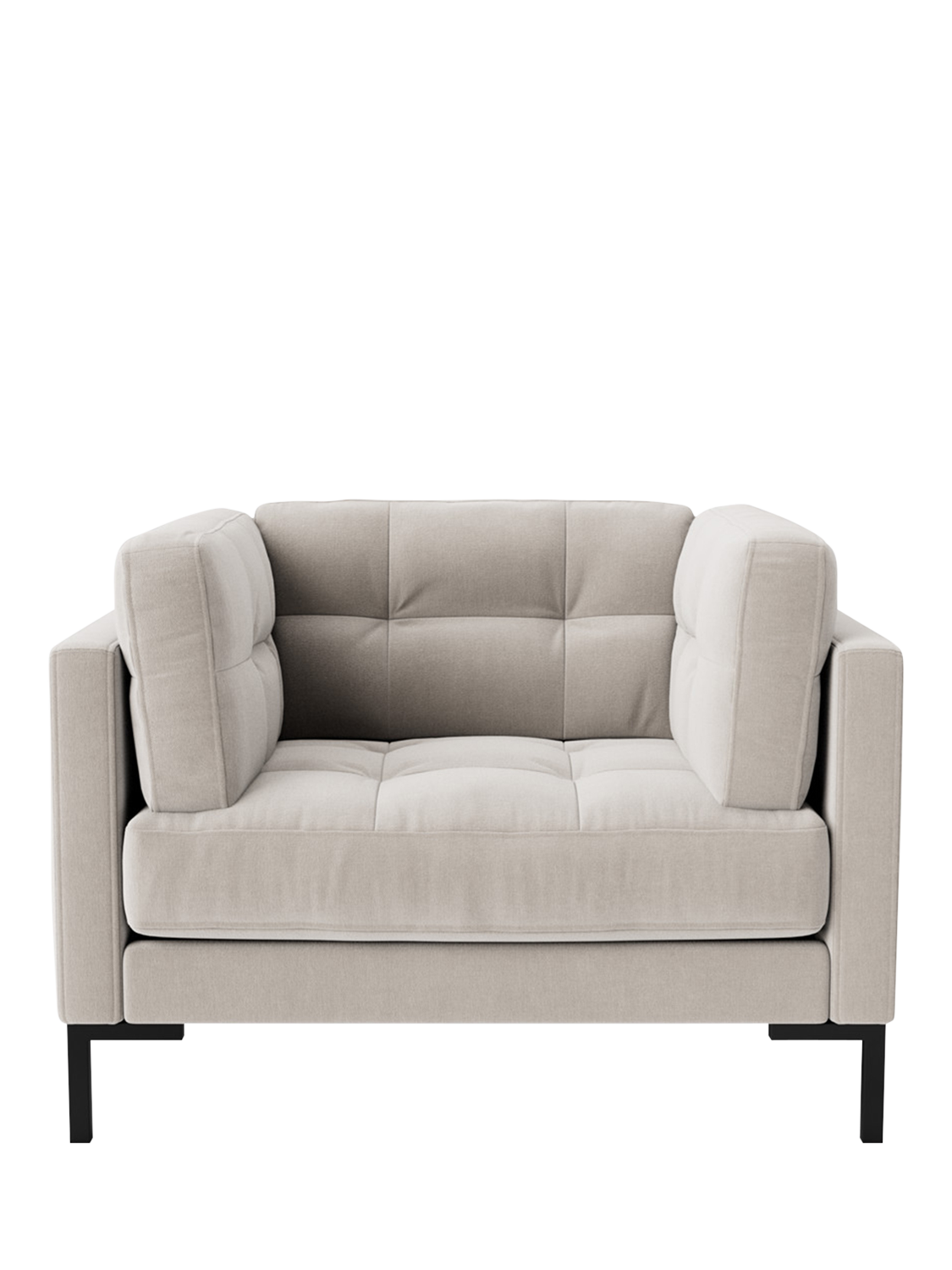 Landau Range, Swoon Landau Armchair, Crushed Velvet Ecru