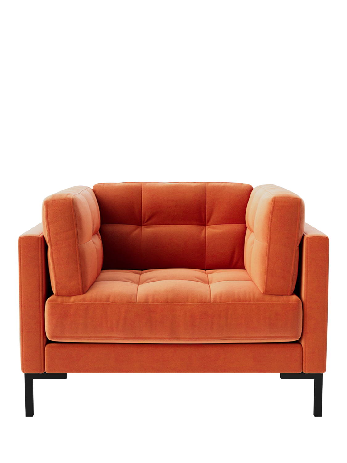 Landau Range, Swoon Landau Armchair, Easy Velvet Burnt Orange