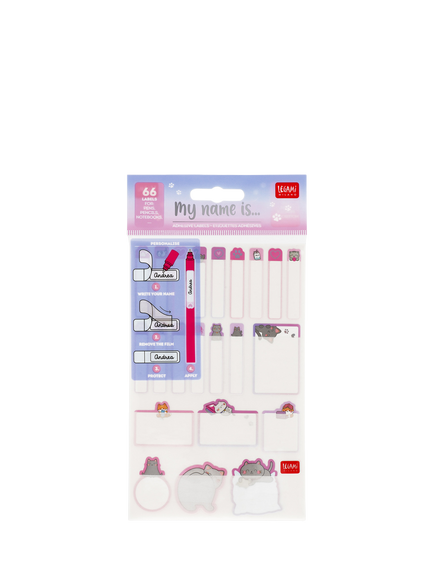 Legami My Name Is Kitty Adhesive Labels, Set of 66, Multi - view 2, Multi