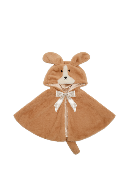 Mimi & Lula Kids' Furry Puppy Cape, Brown, Brown