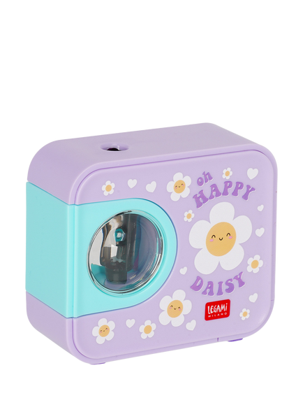 Legami Electric Daisy Pencil Sharpener, Purple - view 2, Purple Multi Purple