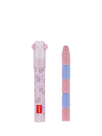 Legami Meow Stackable Erasers, Pink/Multi - view 2, Pink/Multi