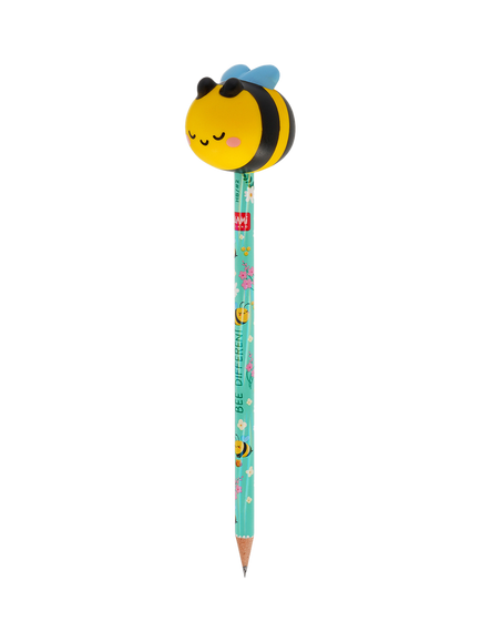 Legami Squeezies Squishy Bee 'Be Different' Anti-Stress Pencil - view 2, Multi Multi