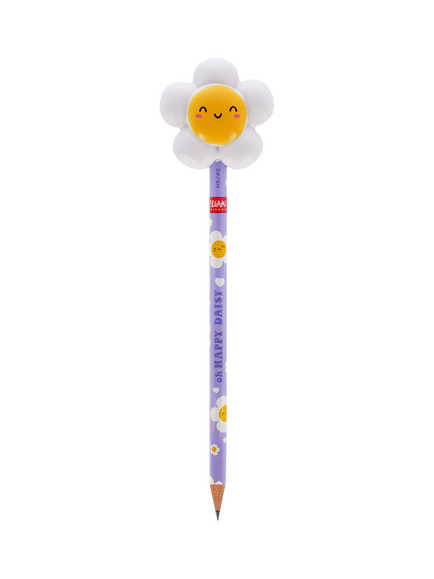 Legami Squeezies Squishy Daisy 'Oh Happy Daisy' Anti-Stress Pencil, Purple Multi Purple