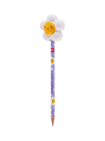 Legami Squeezies Squishy Daisy 'Oh Happy Daisy' Anti-Stress Pencil - view 2, Purple Multi Purple