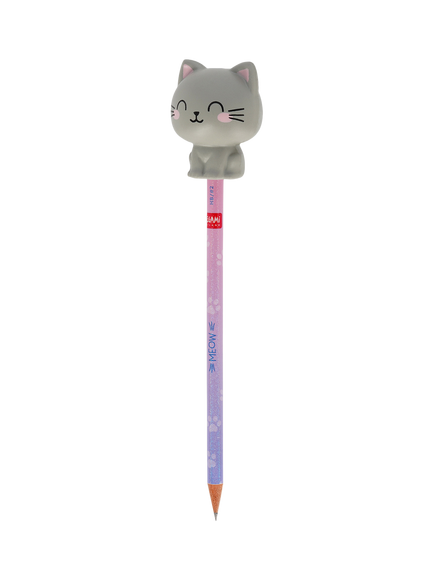 Legami Squeezies Squishy Kitty 'Be Curious' Anti-Stress Pencil - view 2, Multi Multi