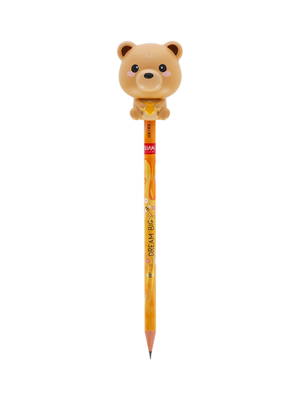 Legami Squeezies Squishy Teddy 'Dream Big' Anti-Stress Pencil, Yellow Multi Yellow