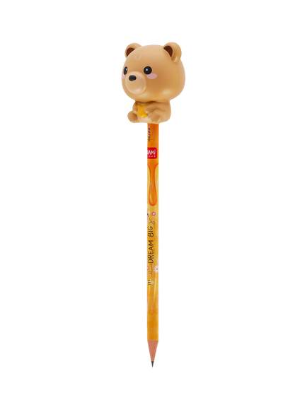 Legami Squeezies Squishy Teddy 'Dream Big' Anti-Stress Pencil - view 2, Yellow Multi Yellow