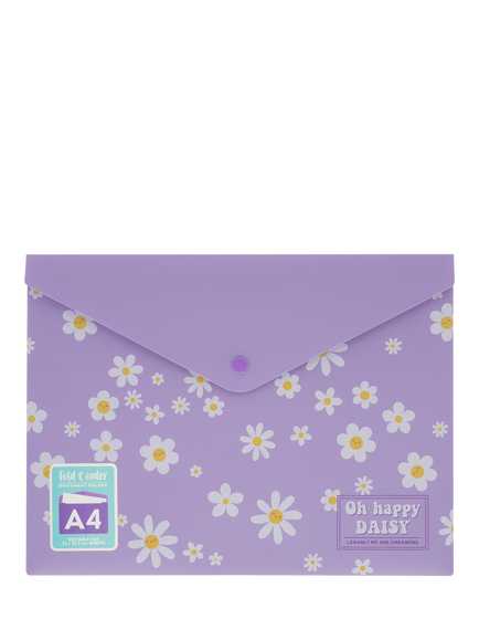 Legami Daisy Fold & Order Document Folder, Purple, Purple Multi Purple