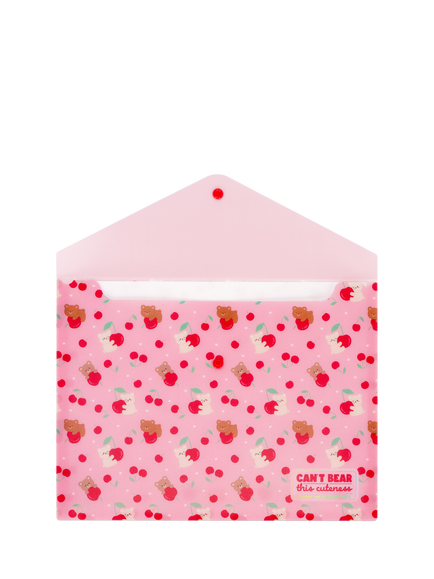 Legami Teddy Bear Fold & Order Document Folder, Pink - view 2, Pink Multi Pink