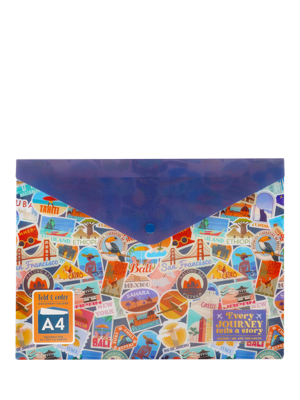 Legami Travel Sticker Fold & Order Document Folder, Multi, Multi Multi