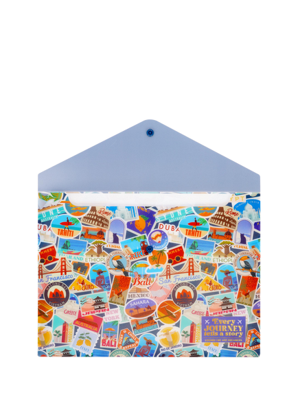 Legami Travel Sticker Fold & Order Document Folder, Multi - view 2, Multi Multi