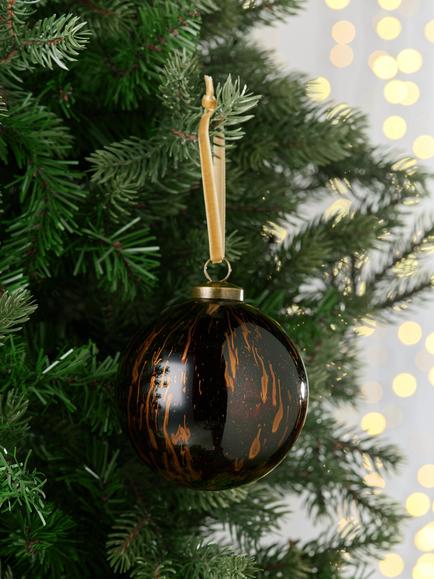 John Lewis The Connoisseur Round Splatter Bauble, Brown - view 2, Brown