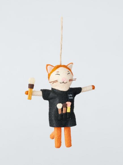 John Lewis Curate and Collect Felt Makeup Artist Cat Tree Decoration, Multi, Multi