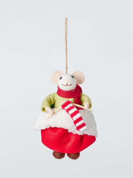 John Lewis The Cherisher Felt Knitting Mouse Tree Decoration, Multi, Multi