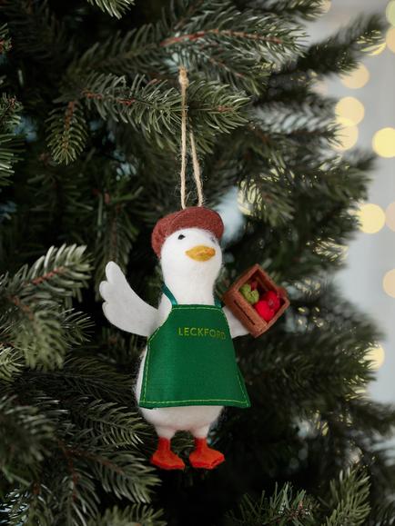 John Lewis Curate and Collect Felt Leckford Estate Duck Tree Decoration, Multi - view 2, Multi