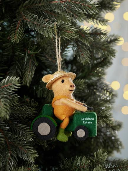 John Lewis Curate and Collect Felt Leckford Estate Pig Tree Decoration, Multi - view 2, Multi