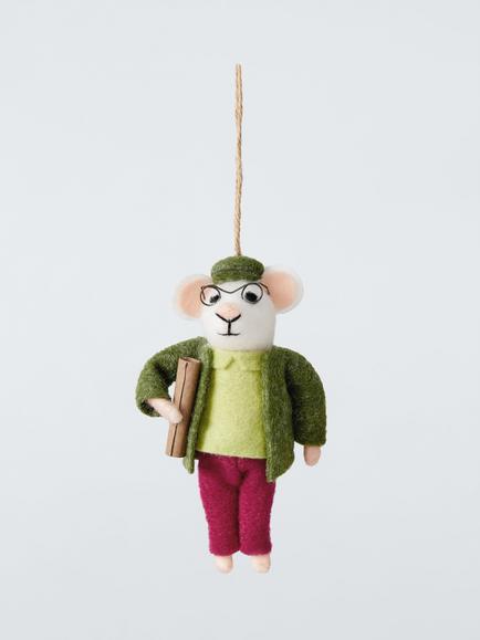 John Lewis The Cherisher Felt Scroll Mouse Tree Decoration, Multi, Multi