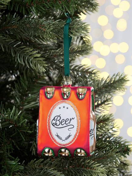 John Lewis Curate & Collect Case of Beer Bauble, Multi - view 2, Red