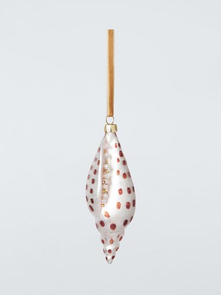 John Lewis The Connoisseur Spotted Shell Bauble, White, White