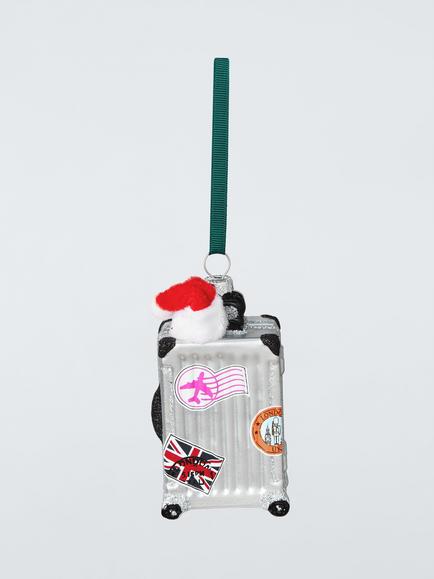 John Lewis Curate & Collect Christmas Suitcase Bauble, Multi, Silver